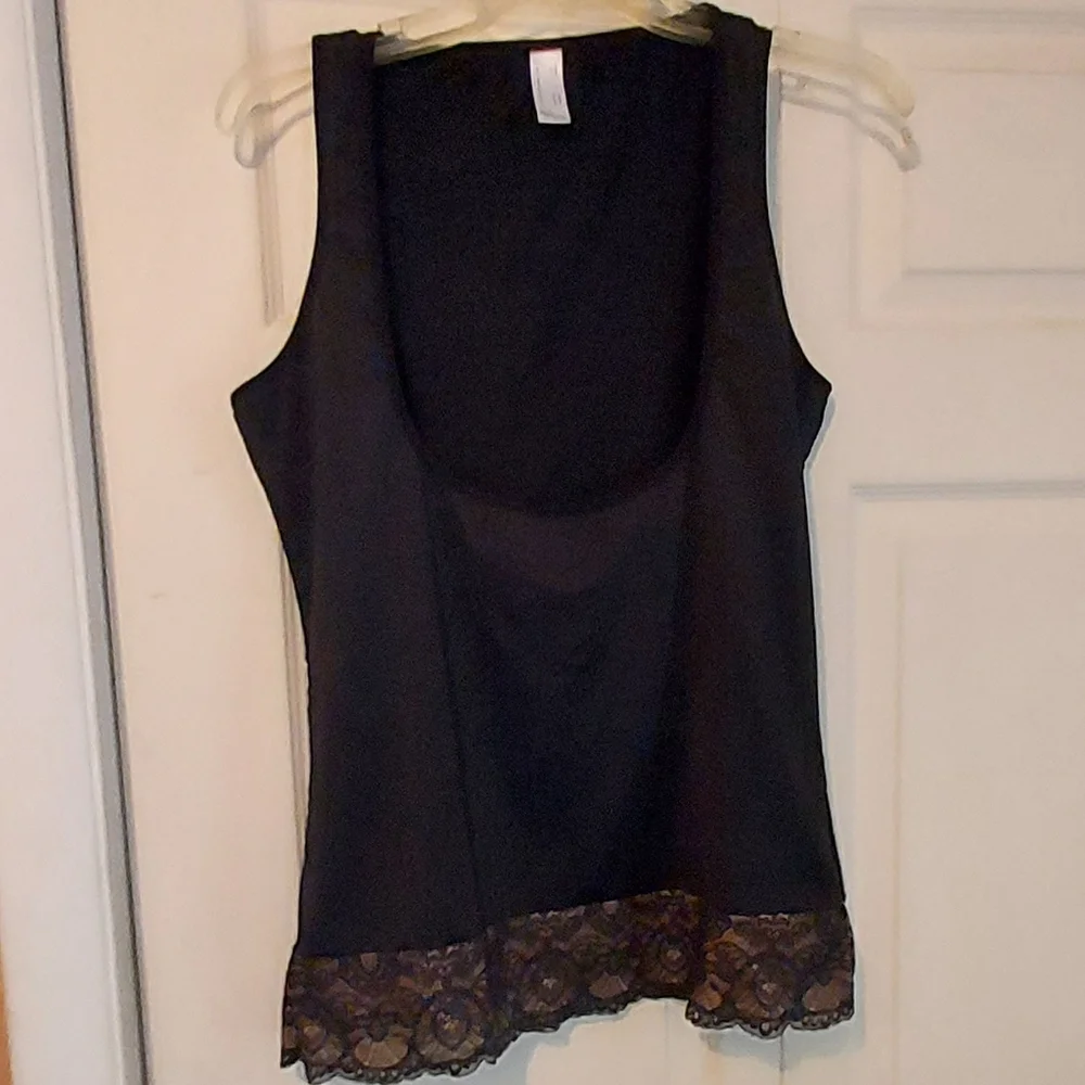 Body Heaven Warners Black Lace Stretch Camisole Tank Top Y2K Goth Siren 2X Plus